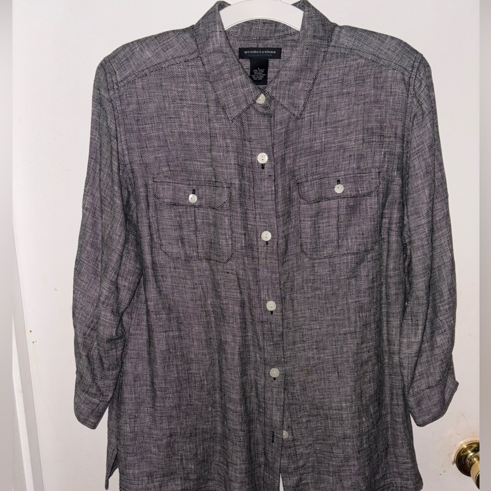 Goodclothes Collection Linen Button Down Ladies T… - image 1